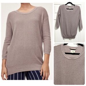 Aritzia Wilfred Balzac Sweater Silk Cashmere Blend Dusty Pink Brown Mauve Sz XS